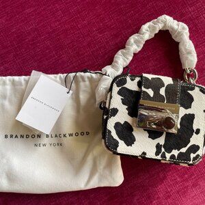 Brandon Blackwood Marlo Buckle Bag in Cow Print Ponyhair NWT